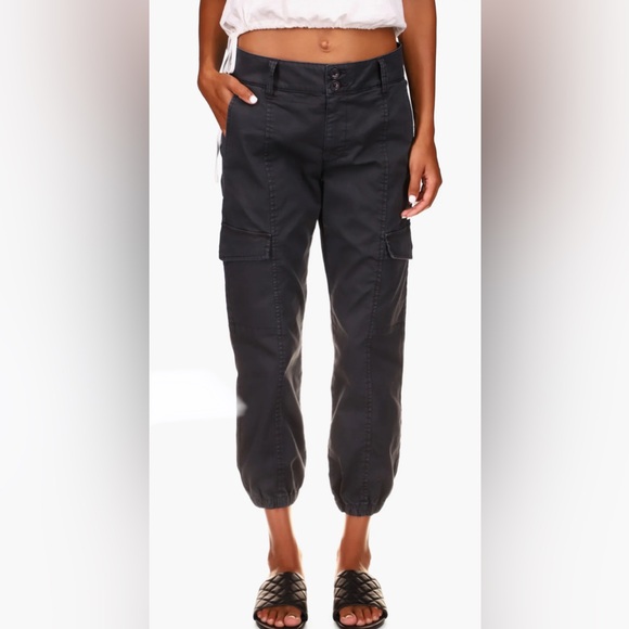 Sanctuary Pants - Sanctuary Women Black Rebel Crop Jogger Style Stretch Cotton Cargo Pant Size 30